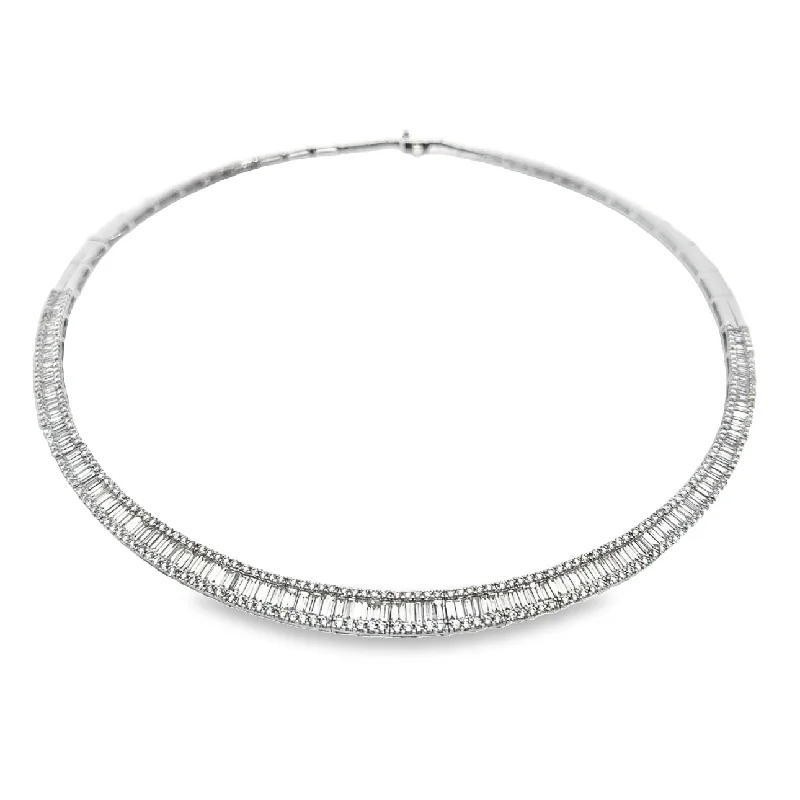 art deco diamond bracelet White Gold Diamond Fashion Necklace