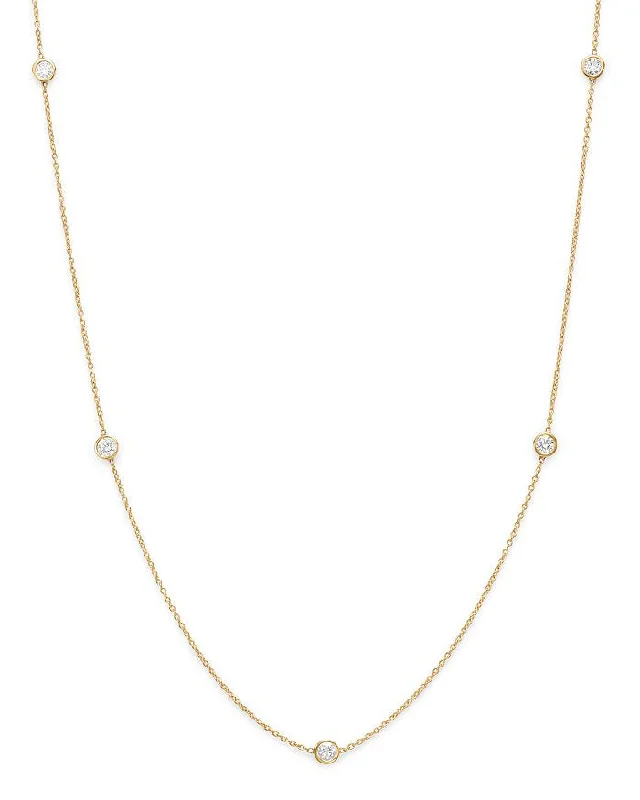 handcrafted gemstone ring women Yellow Gold Diamonds By the Yeard 36" Necklace