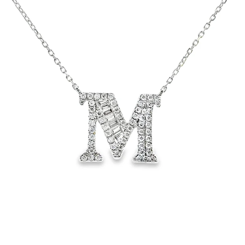 gold medallion pendant necklace White Gold Diamond Initial Necklace