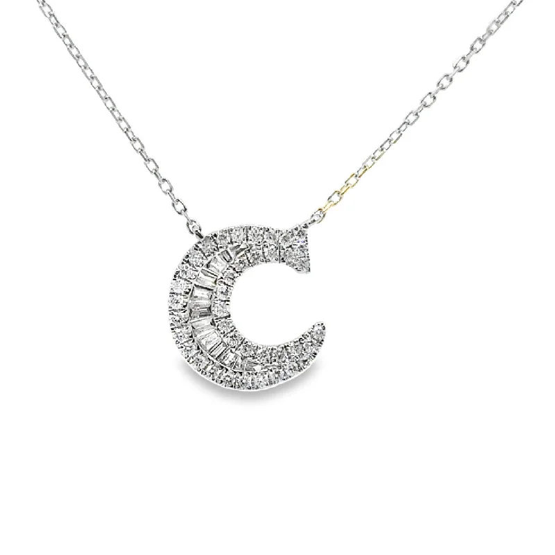 celestial galaxy planet necklace White Gold Diamond Initial Necklace