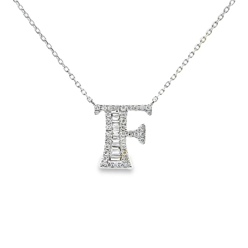 handmade clay bead earrings White Gold Diamond Initial Necklace