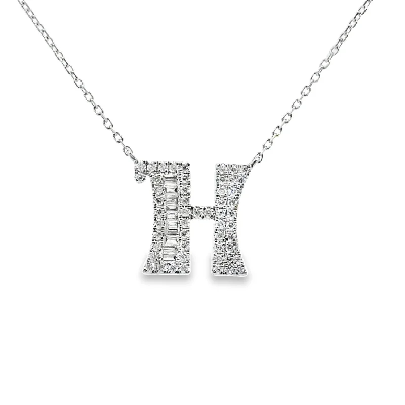 bold Cuban link bracelet men White Gold Diamond Initial Necklace