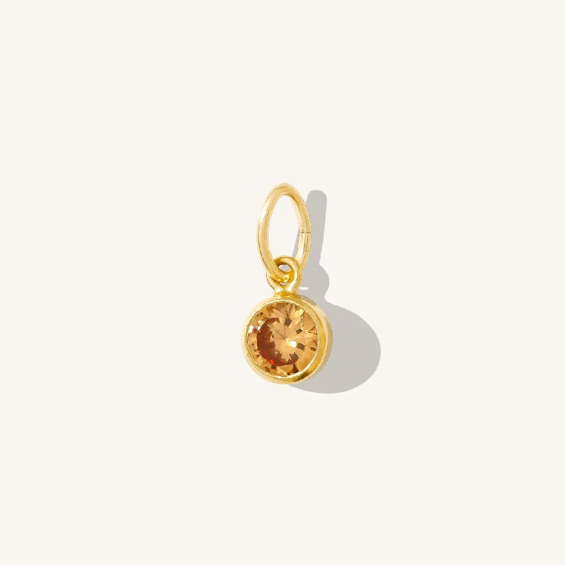 custom zodiac sign ring November Birthstone Charm (Citrine)