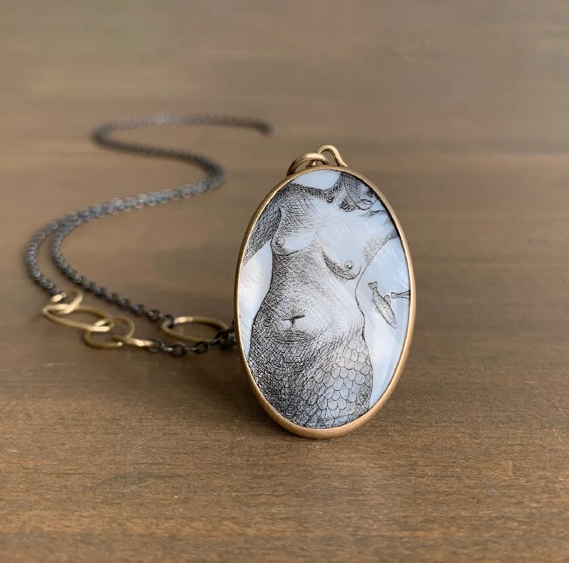 luxury emerald ring platinum Nude Study #20 Scrimshaw Necklace