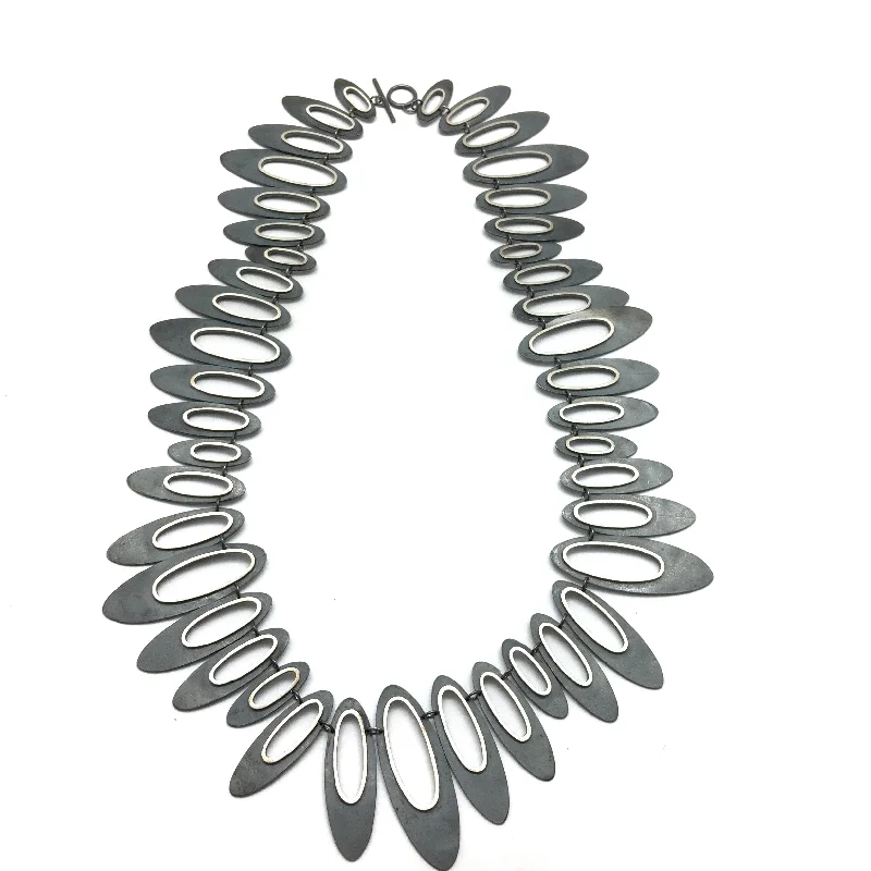 simple gold stacking rings Open Ellipse Necklace