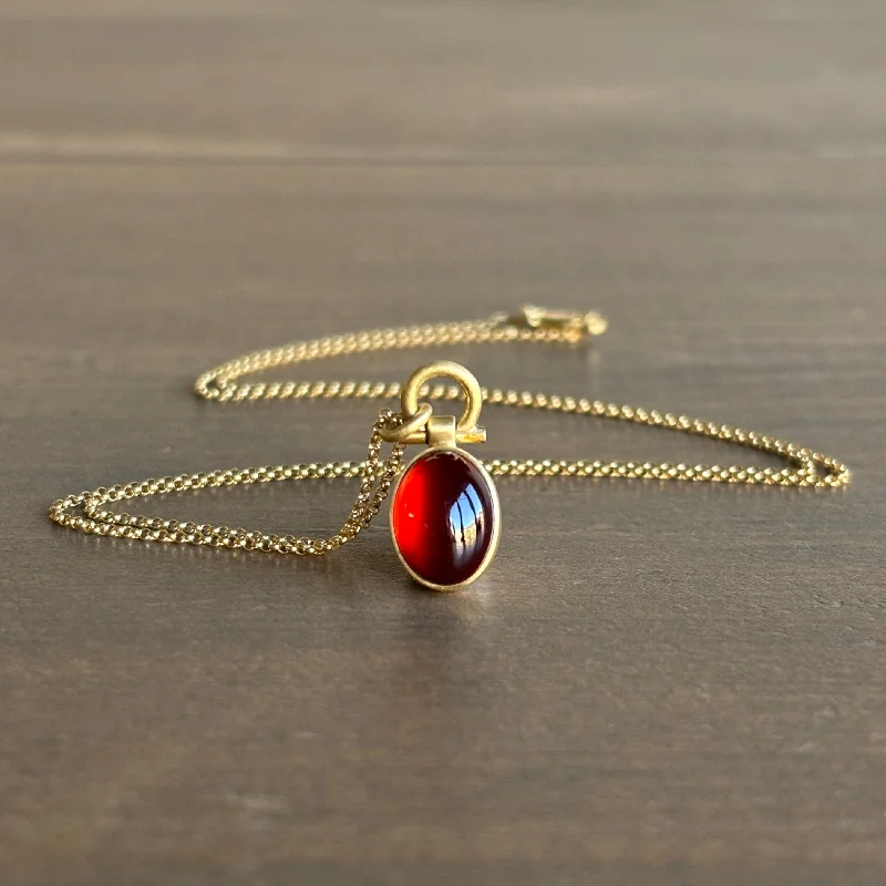 oval cut engagement ring platinum Oval Garnet Cabochon Pendant