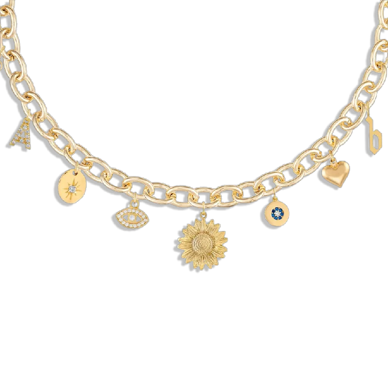 multi-gemstone eternity band Paloma Bespoke Charm Necklace