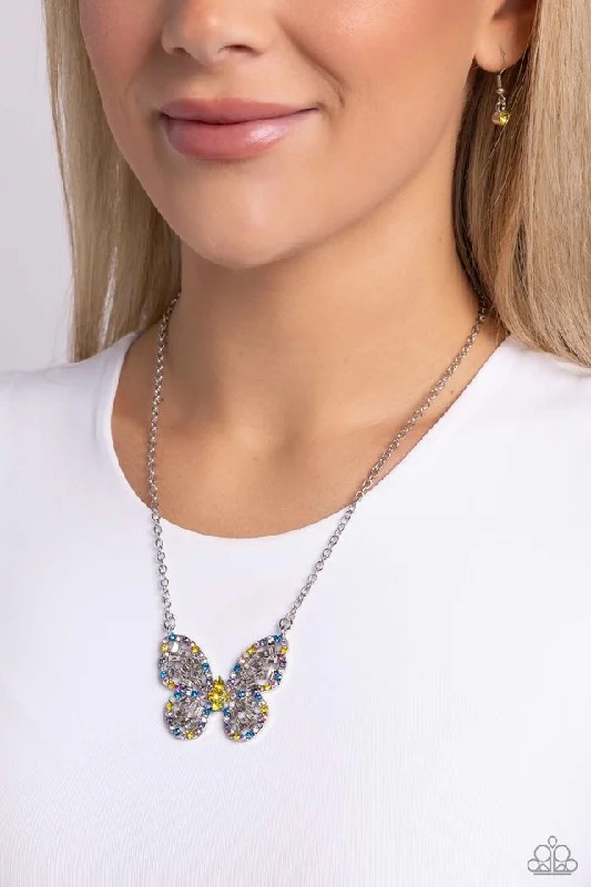 handmade gold nugget ring Paparazzi Necklace ~ Aerial Academy - Yellow