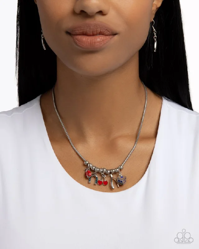 snake chain bracelet gold Paparazzi Necklace ~ As Luck Would Have It - Blue