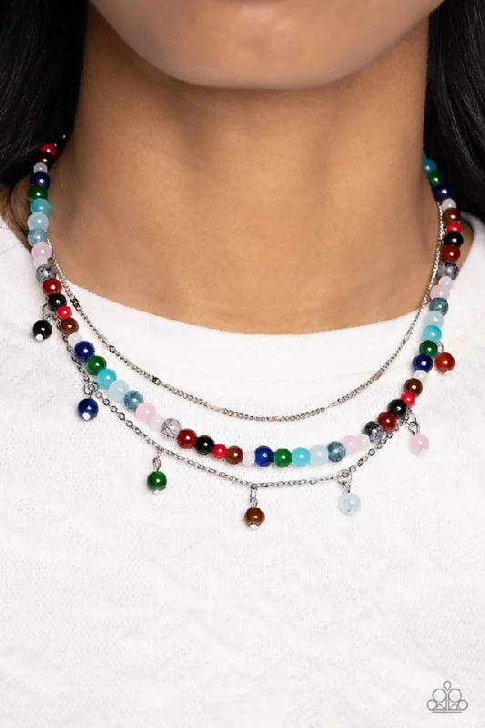 pearl and gold chain earrings Paparazzi Necklace ~ BEAD All About It - Multi