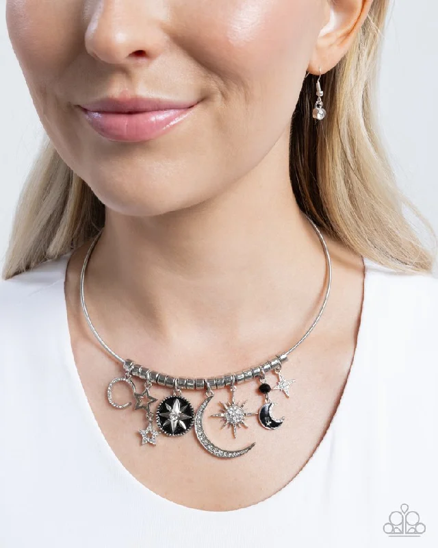 classic wedding set with diamonds Paparazzi Necklace ~ Celestial Ceremony - Black