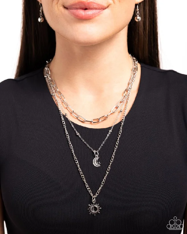 minimalist cuff bracelet adjustable Paparazzi Necklace ~ Celestial Craze - Silver
