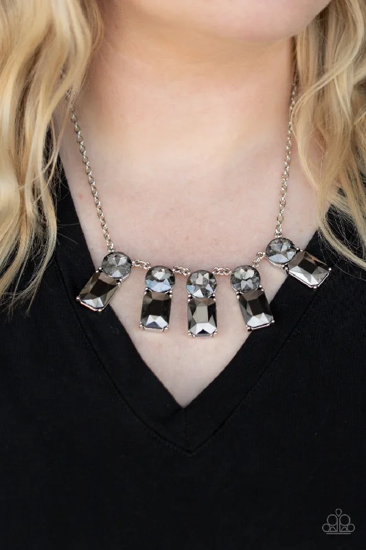 minimalist black pearl necklace Paparazzi Necklace ~ Celestial Royal - Silver