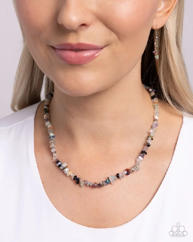 dainty gold chain earrings Paparazzi Necklace ~ Chiseled Charm - Multi