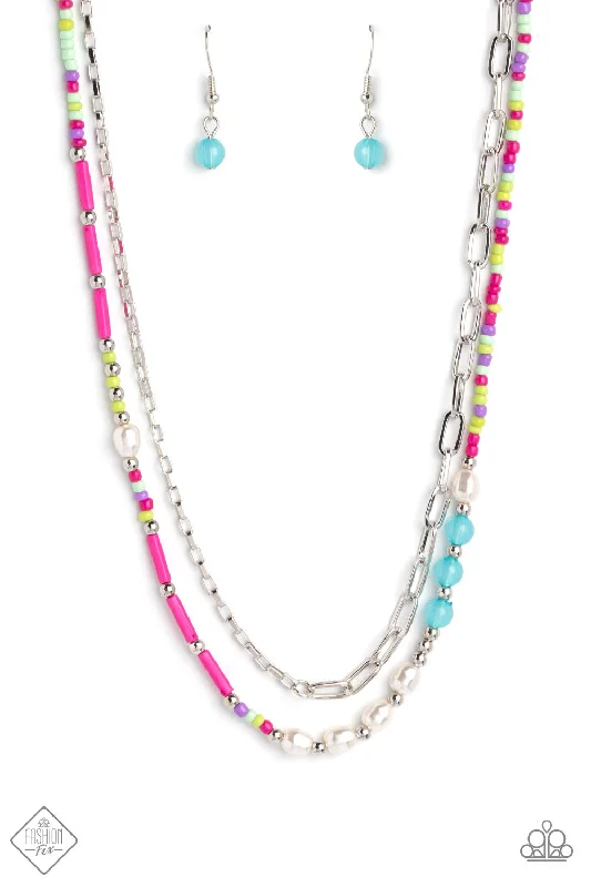 unique moon phase ring Paparazzi Necklace ~ Coastal Composition - Pink