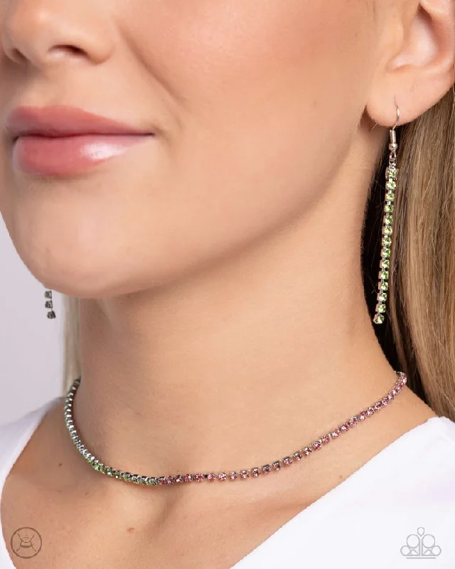 classic diamond solitaire necklace Paparazzi Necklace ~ Dedicated Duo - Green