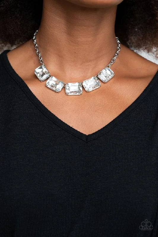 personalized name ring Paparazzi Necklace ~ Deep Freeze Diva - White