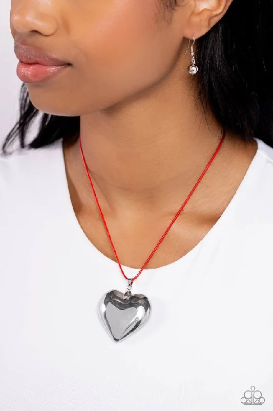celestial meteor shower earrings Paparazzi Necklace ~ Devoted Daze - Red