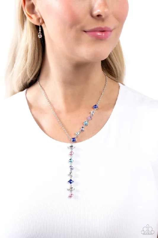 minimalist disc pendant necklace Paparazzi Necklace ~ Diagonal Daydream - Multi