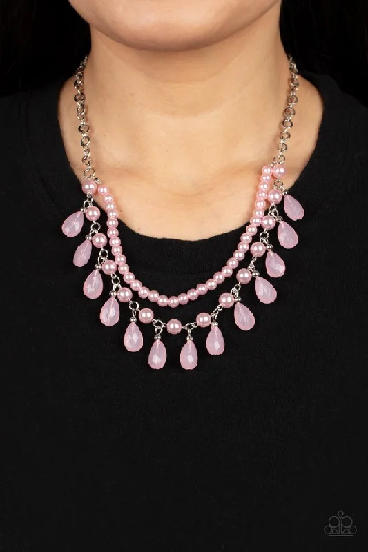 celestial moon and star necklace Paparazzi Necklace ~ Dreamy Destination Wedding - Pink