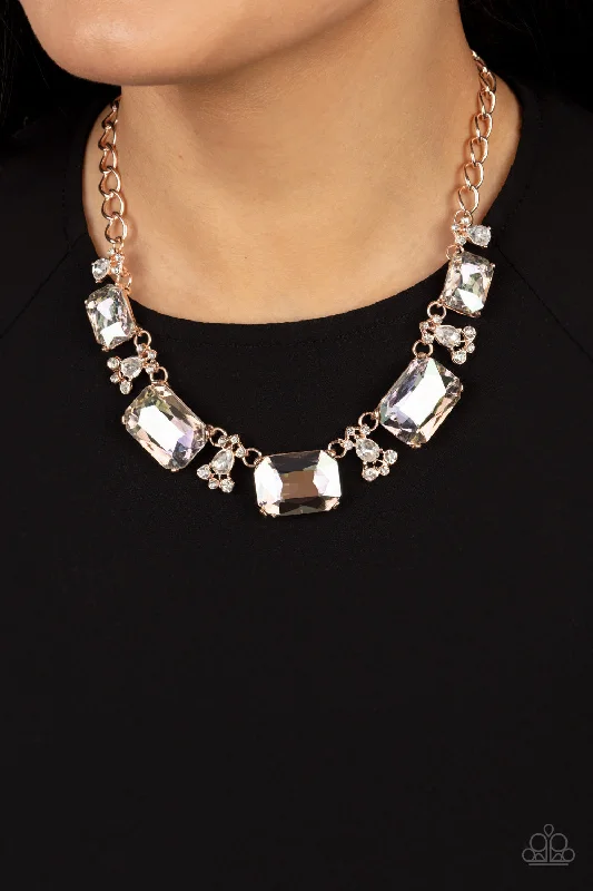 emerald-cut aquamarine necklace Paparazzi Necklace ~ Flawlessly Famous - Multi