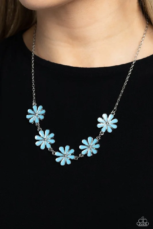 bold statement ring chunky Paparazzi Necklace ~ Flora Fantasy - Blue