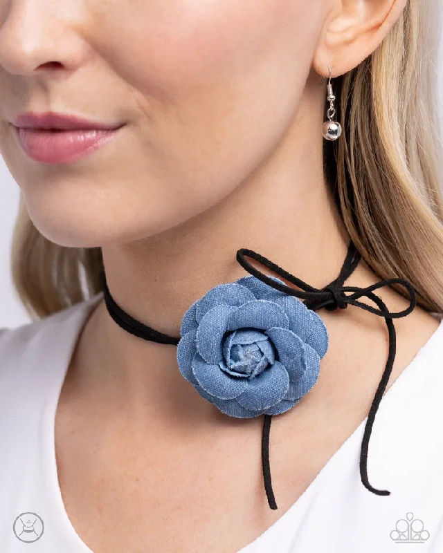 chunky chain necklace trendy Paparazzi Necklace ~ Floral Folktale - Black