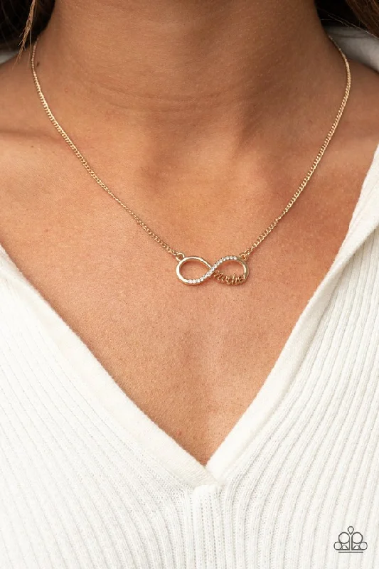 adjustable minimalist wave bracelet Paparazzi Necklace ~ Forever Your Mom - Gold