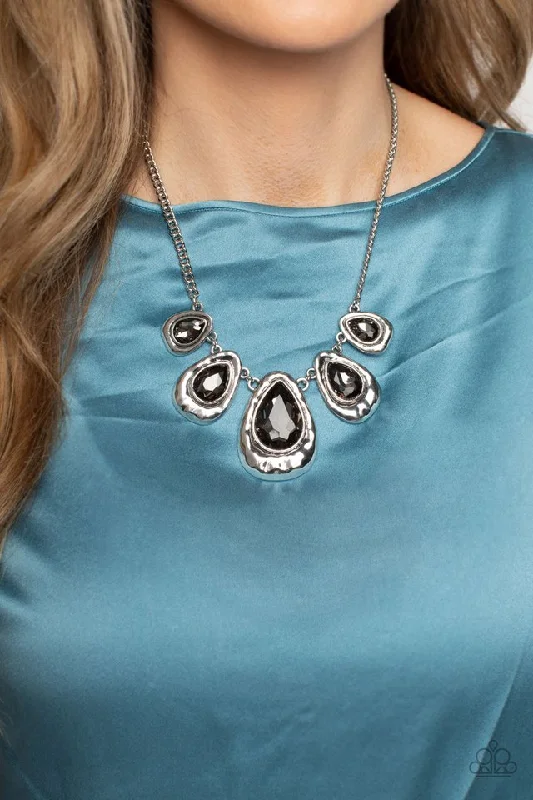 minimalist threader earrings gold Paparazzi Necklace ~ Formally Forged - Silver