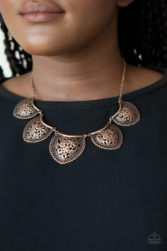 luxury diamond anniversary band Paparazzi Necklace ~ Garden Pixie - Copper