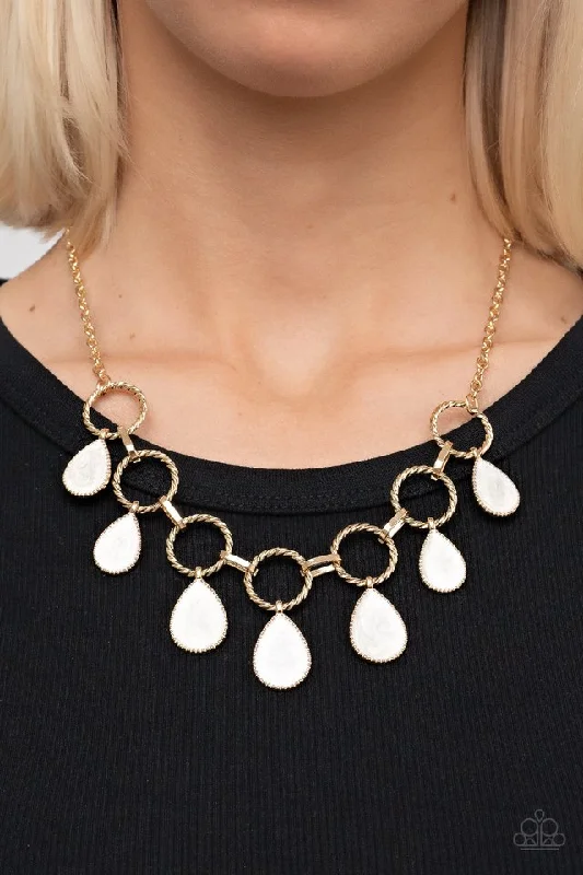 crystal drop earrings elegant Paparazzi Necklace ~ Golden Glimmer - Gold