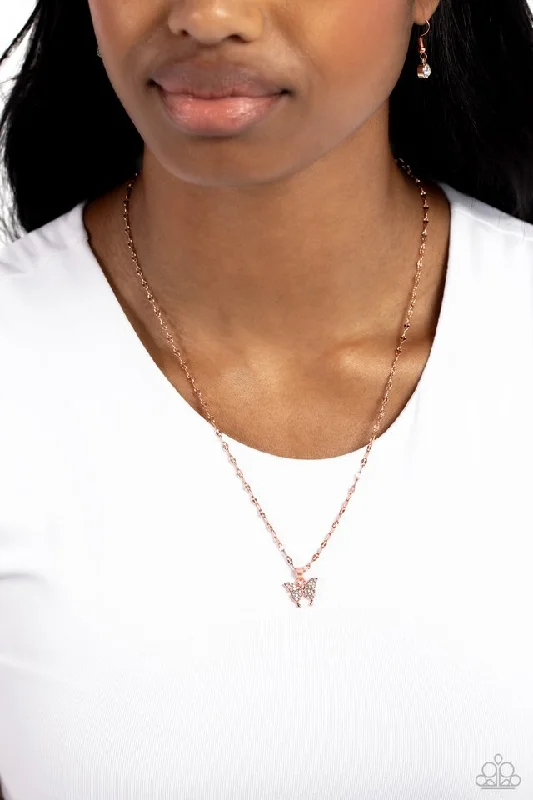 real citrine gemstone pendant Paparazzi Necklace ~ High-Flying Hangout - Copper