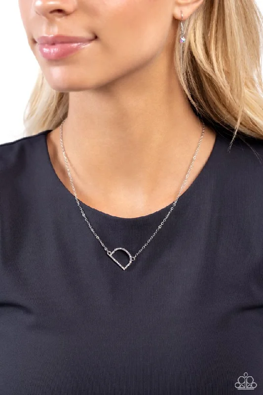gold heart-shaped pendant necklace Paparazzi Necklace ~ INITIALLY Yours - D - Multi