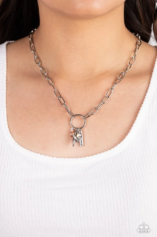 white gold infinity ring Paparazzi Necklace ~ Inspired Songbird - Orange