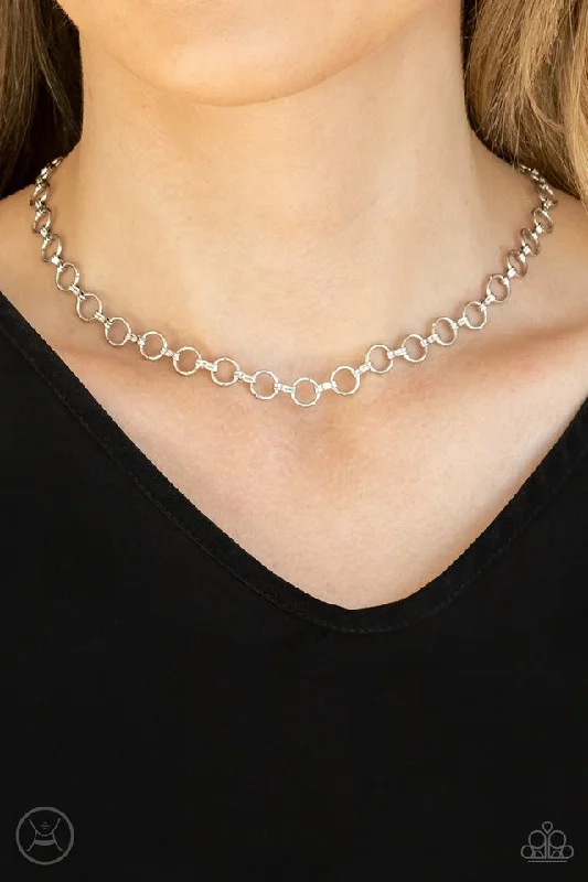 vintage diamond brooch pin Paparazzi Necklace ~ Insta Connection - Silver
