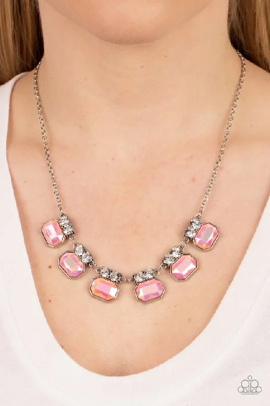 solid gold stacking rings set Paparazzi Necklace ~ Interstellar Inspiration - Pink