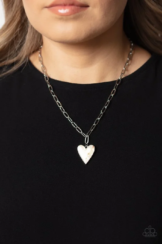 personalized bar necklace silver Paparazzi Necklace ~ Kiss and SHELL - White