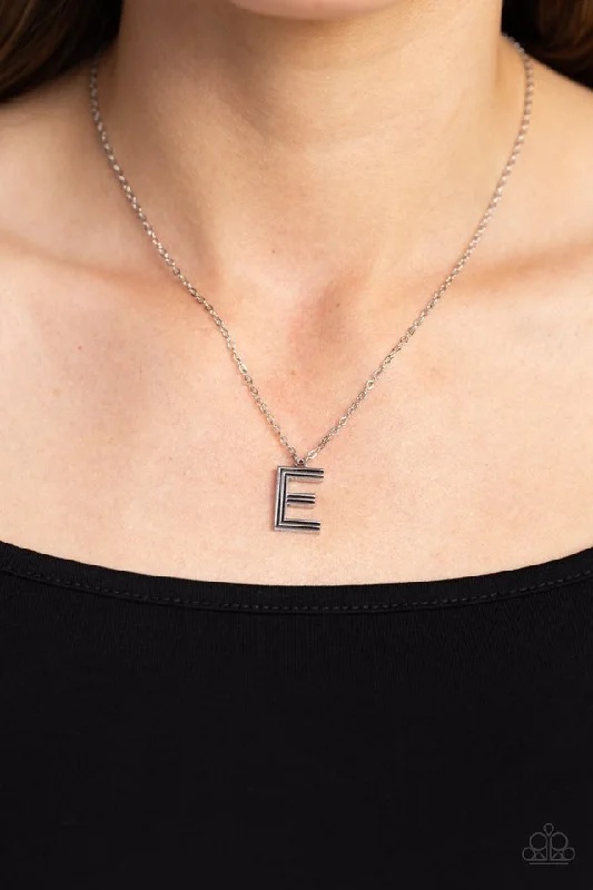 personalized zodiac birthstone necklace Paparazzi Necklace ~ Leave Your Initials - Silver - E