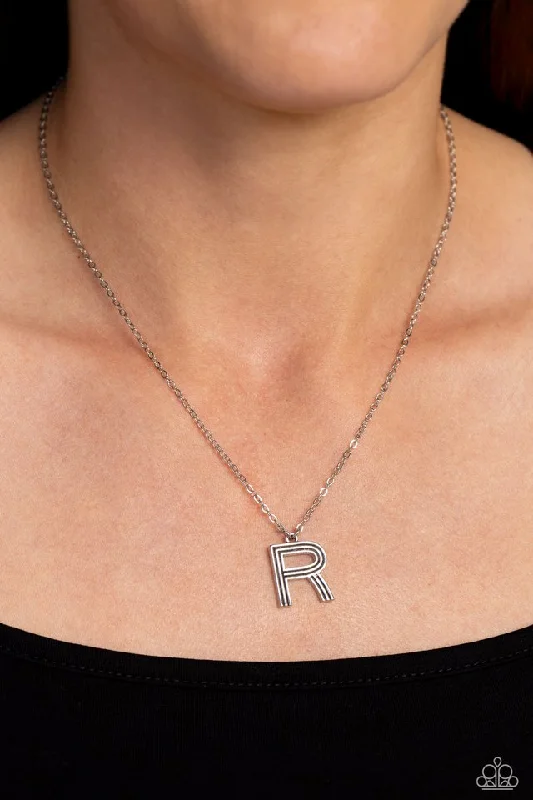 handcrafted crystal quartz ring Paparazzi Necklace ~ Leave Your Initials - Silver - R