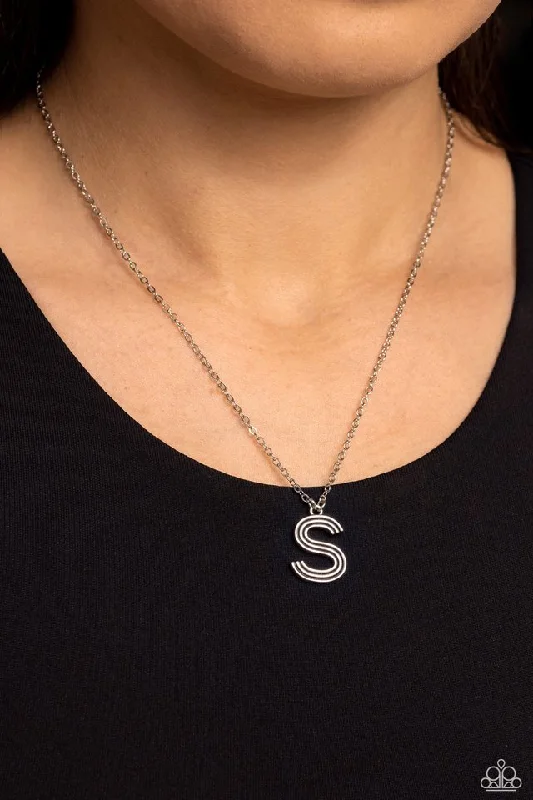custom initial pendant necklace Paparazzi Necklace  ~ Leave Your Initials - Silver - S