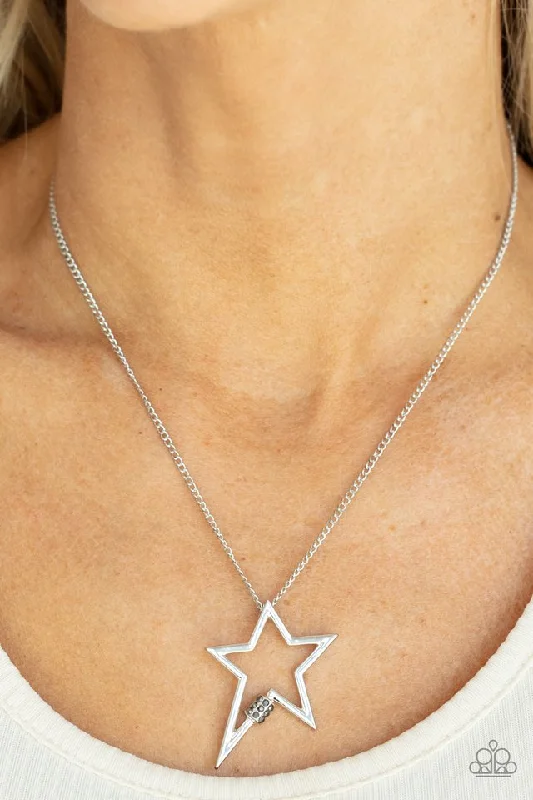 elegant art deco necklace Paparazzi Necklace ~ Light Up The Sky - Silver