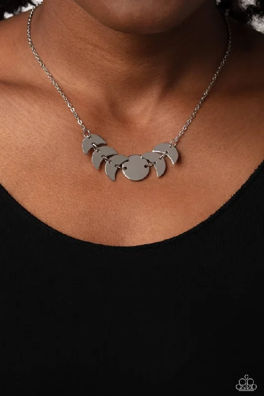 unique diamond stud earrings Paparazzi Necklace ~ LUNAR Has It - Silver