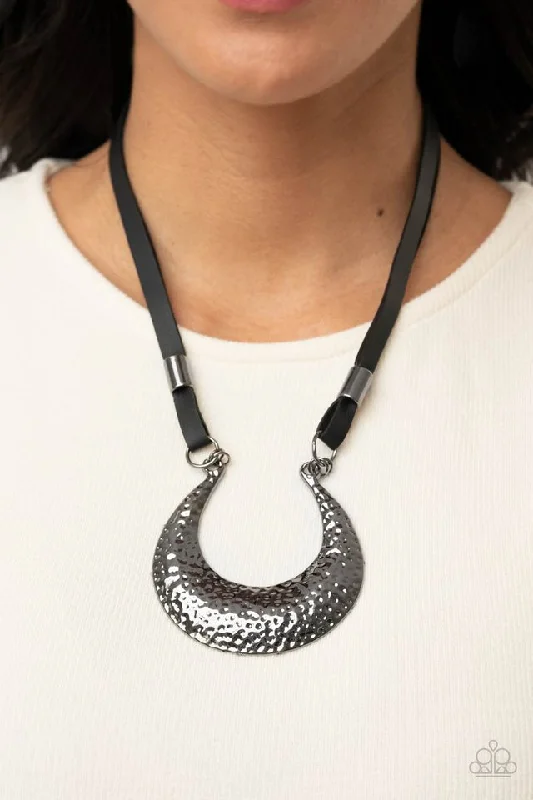 boho macrame bead anklet Paparazzi Necklace ~ Majorly Moonstruck - Black