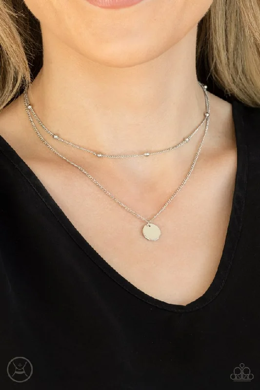 modern infinity signet ring Paparazzi Necklace ~ Modestly Minimalist - Silver