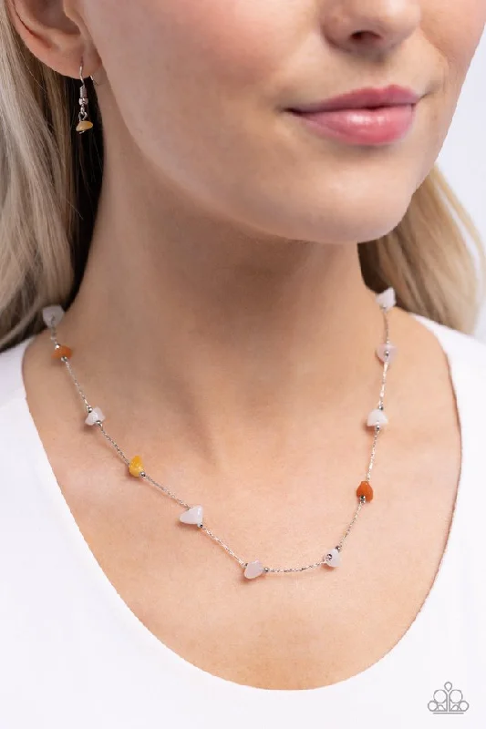 stackable gold bangle set Paparazzi Necklace ~ Narrow Novelty - White