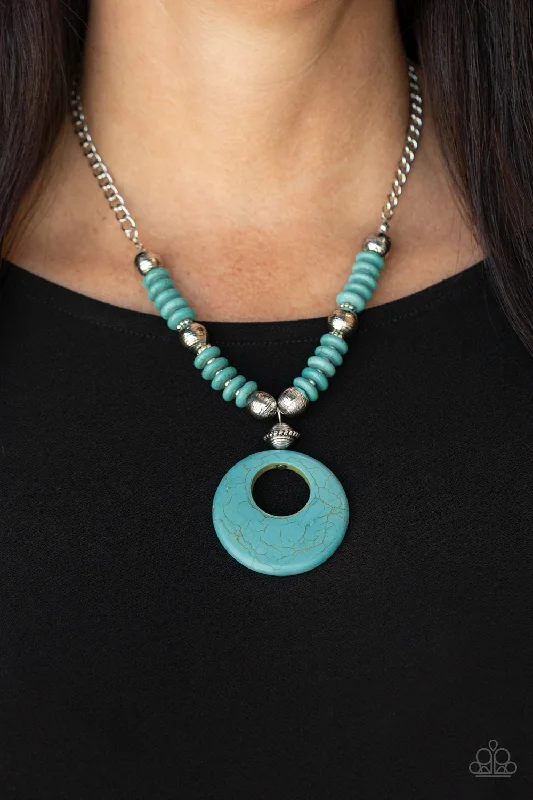 dainty gemstone choker necklace Paparazzi Necklace ~ Oasis Goddess - Blue