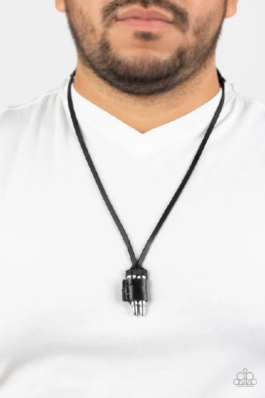 braided wedding ring men Paparazzi Necklace ~ On the Lookout - Black