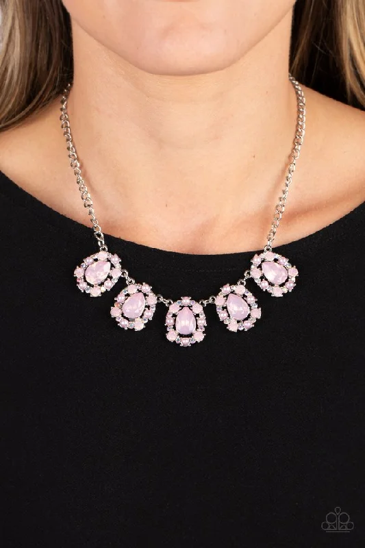 tiny opal stud earrings Paparazzi Necklace ~ Pearly Pond - Pink