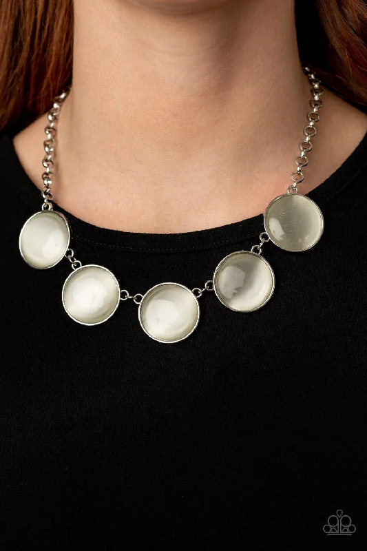 rose gold feather earrings Paparazzi Necklace ~ Ethereal Escape - White