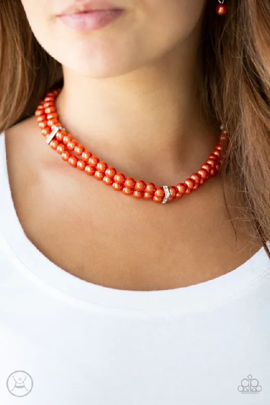 customized infinity bracelet Paparazzi Necklace ~ Put On Your Party Dress - Orange
